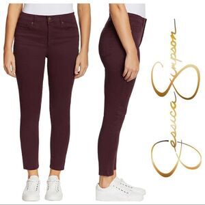 NEW! NWT JESSICA SIMPSON Women Ladies High Rise Skinny Soft Jeans in Wine Red